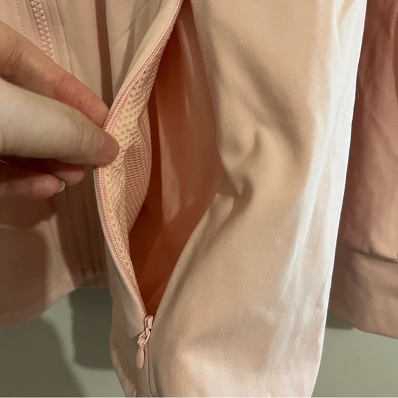 Fabletics Blush Pink Zip-Up Jacket zip pockets thumb holes 1X Athletic Trinity - Picture 3 of 11